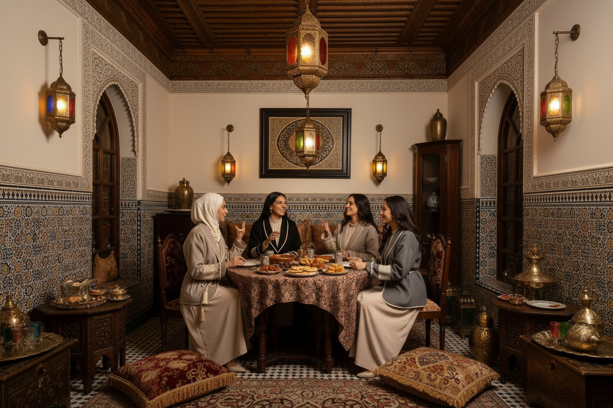 Vue large décor marocain